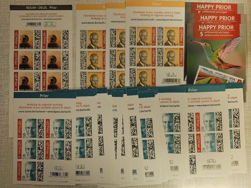 100 timbres belges prior, Sans timbre, Neuf, Enlèvement ou Envoi, Non oblitéré
