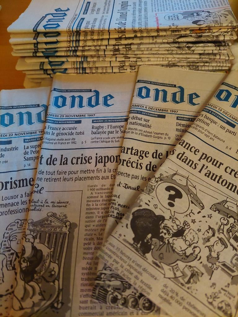 Le Monde – kranten – voor verzamelaars, Verzamelen, Ophalen of Verzenden, 1980 tot heden, Krant