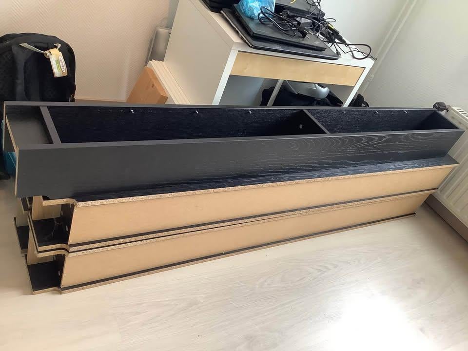 5 x gnedby (ikea) DVD-kast in zwart, Maison & Meubles, Armoires | Autre, Utilisé, Enlèvement