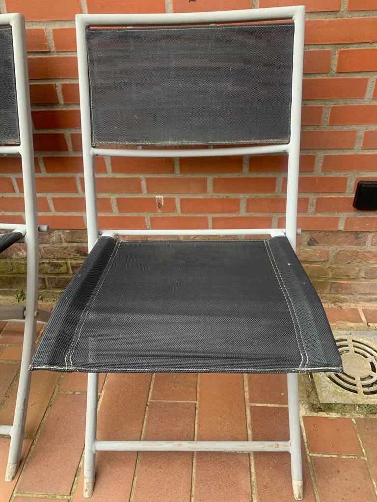 4 tuinstoelen, Ophalen, Gebruikt, Kunststof, Inklapbaar
