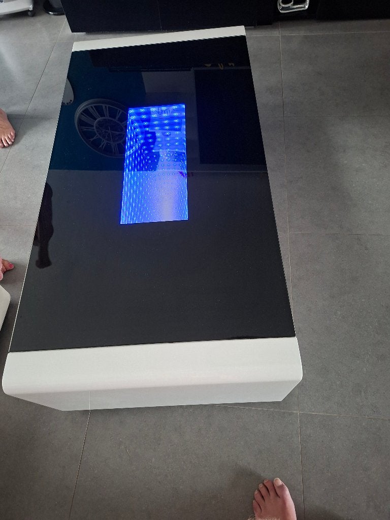 Salontafel met 3D verlichting, Ophalen, Gebruikt, 100 tot 150 cm, Vierkant