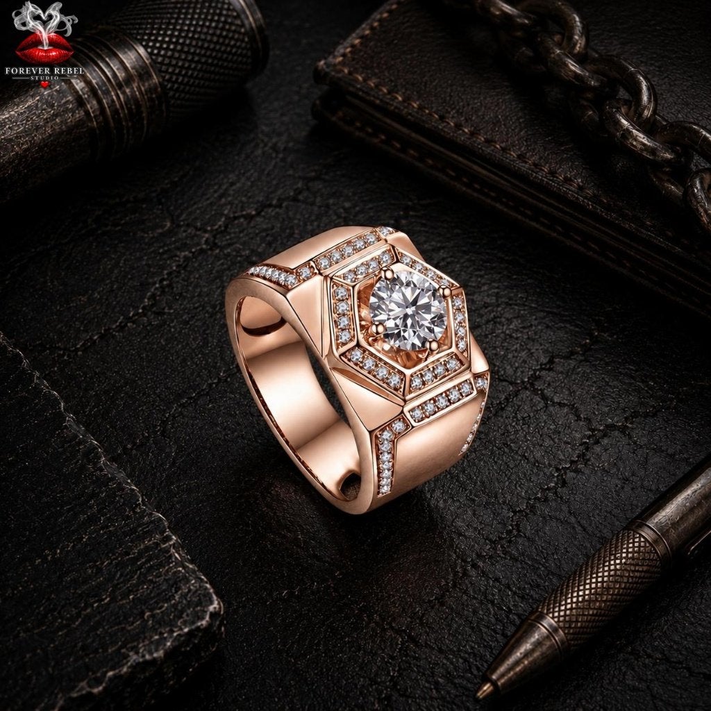 Rocco Imperium Rosé Moissanite Ring 925 Zilver Diverse Maten, Verzenden, Heer, Nieuw, Roze