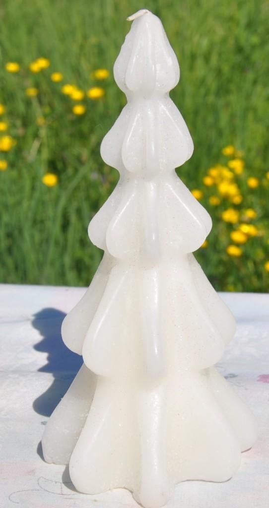 bougie sapin de noel, Maison & Meubles, Enlèvement ou Envoi, Comme neuf, Blanc, Bougie