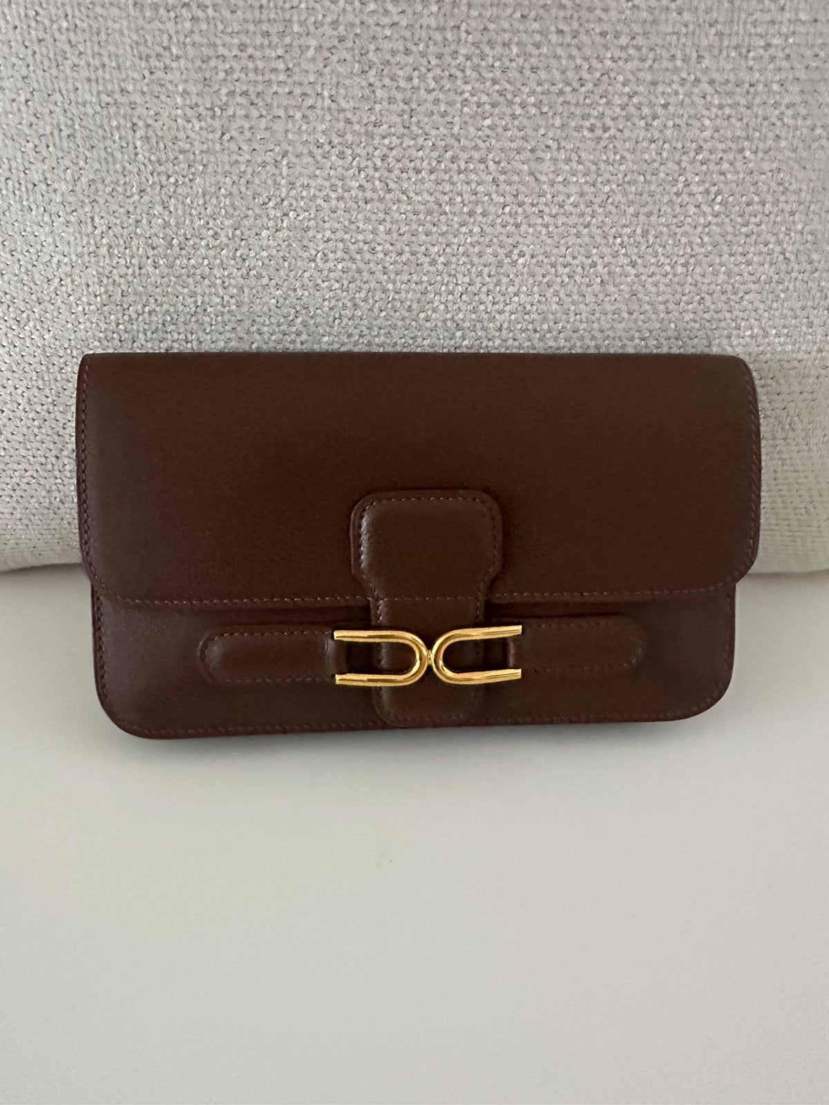 Portefeuille Delvaux, Enlèvement ou Envoi, Comme neuf, Brun, Cuir