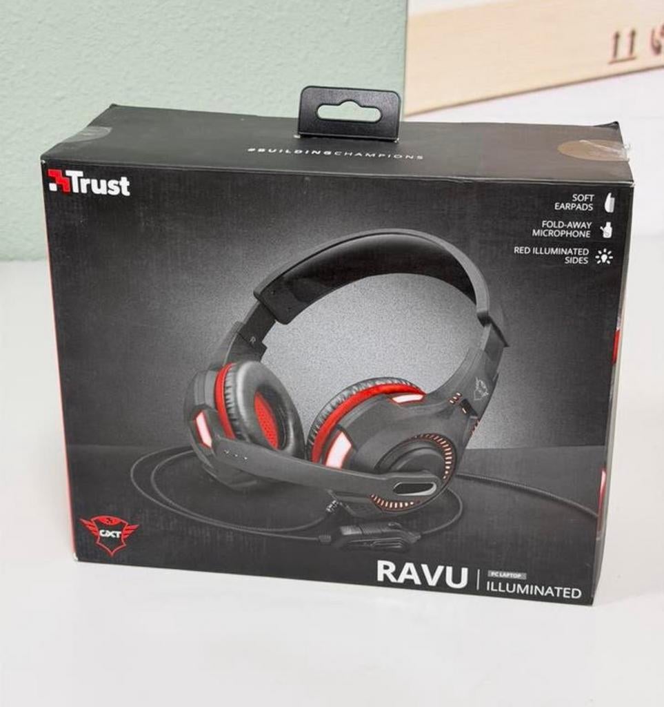 Trust GXT-407 Ravu Verlicht Gaming Headset koptelefoon Nieuw, Mute-functie, Nieuw, Ophalen of Verzenden, Over-ear