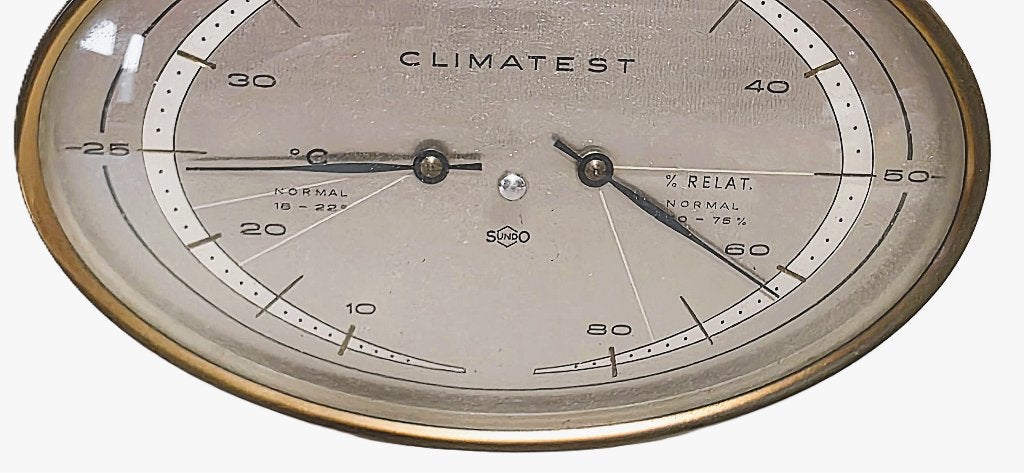 Vintage Barometer Thermometer, SUNDO., Ophalen of Verzenden, Zo goed als nieuw, Weerstation