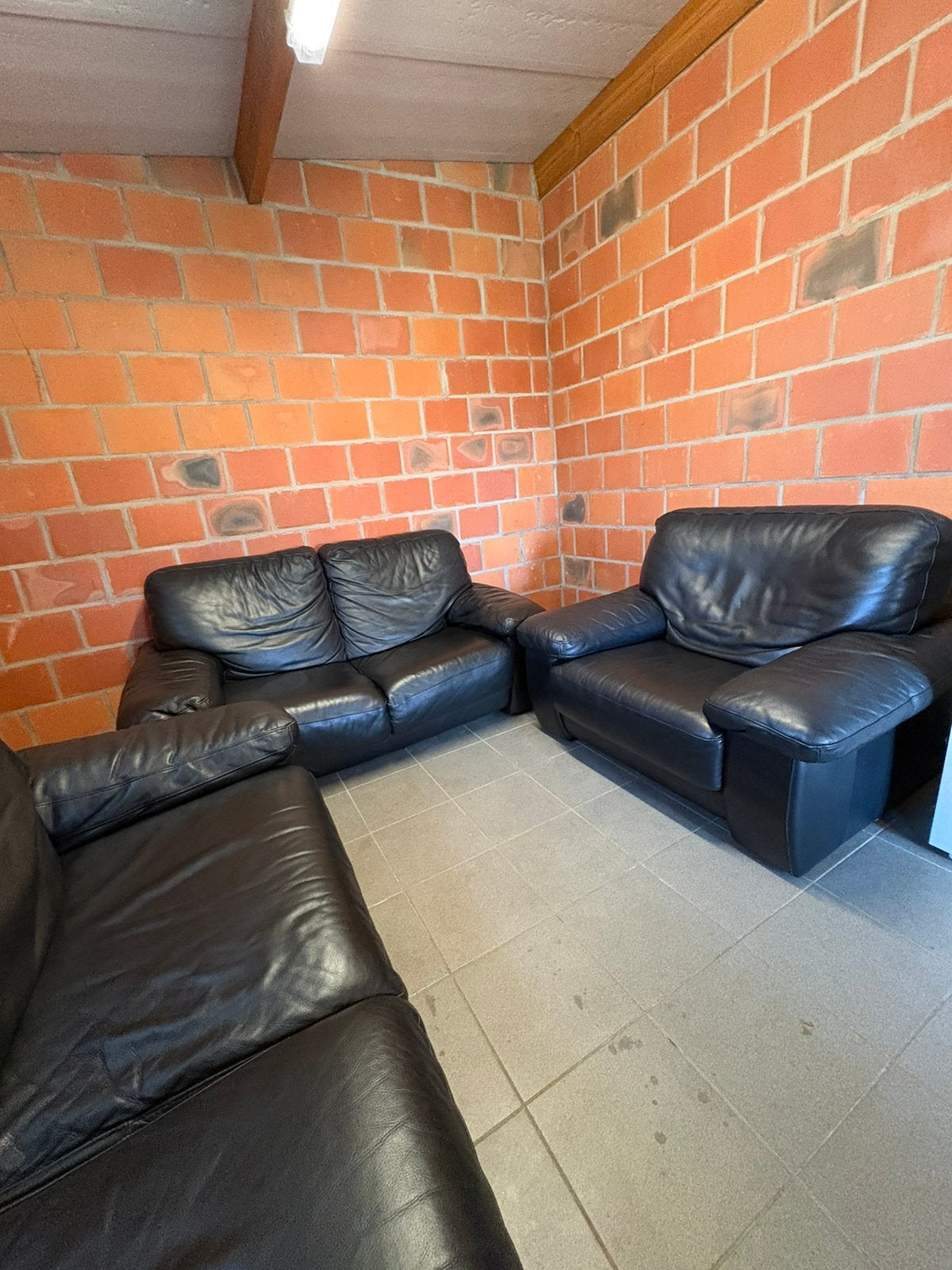 Lederen salon, Enlèvement, Utilisé, Cuir