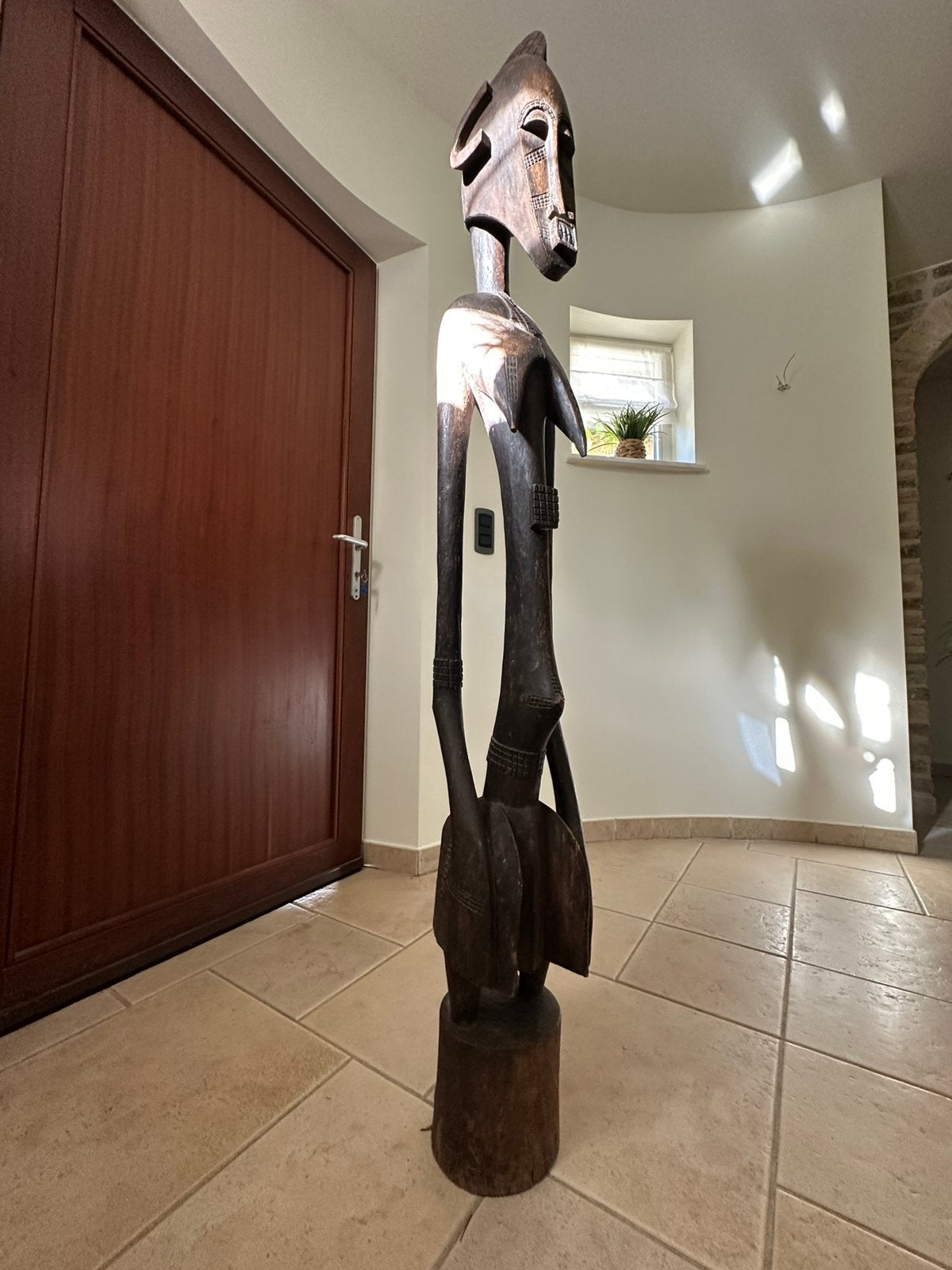 Afrikaans beeld 1,64 m (zittend vrouwelijk schrijnbeeld), Ophalen, 1 meter - 2 meter, Beeld, Hout