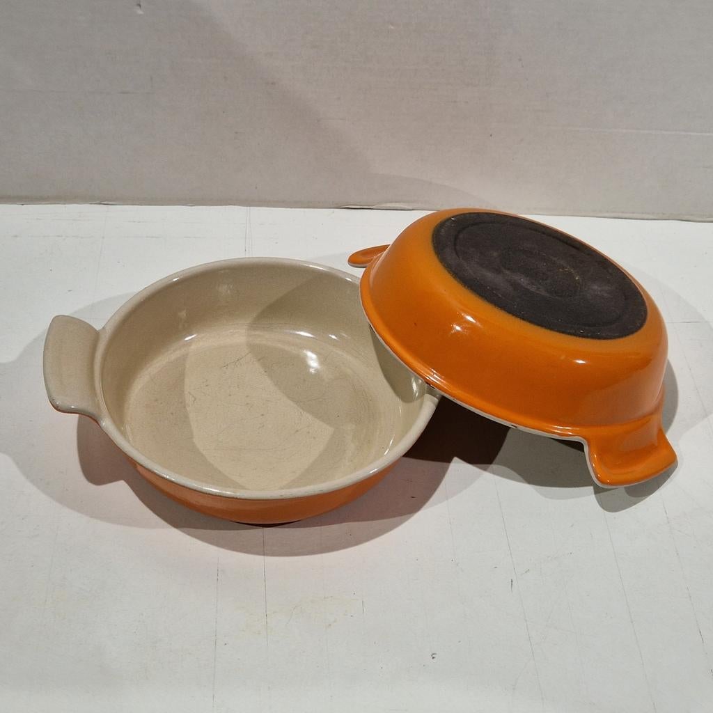 Le creuset ovenschaaltjes set van 2 , maat 15 , gietijzer, Huis en Inrichting, Ophalen of Verzenden, Zo goed als nieuw, Gietijzer