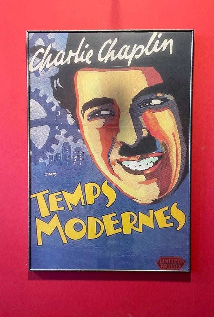 Affiche Chaplin ' Les Temps Modernes (68,5 x 108,5) @ OXFAM, Enlèvement, Comme neuf, Film, Affiche