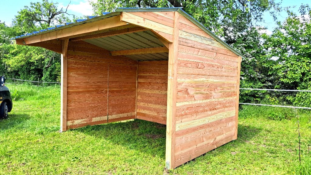 Schuilhok 3x4m in massief Douglashout, Animaux & Accessoires, Moutons, Chèvres & Cochons, Mouton, Sexe inconnu, 0 à 2 ans