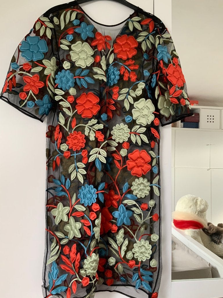 Robe / tunique Burberry – broderies florales 3D, Enlèvement ou Envoi, Taille 36 (S), Comme neuf, Multicolore