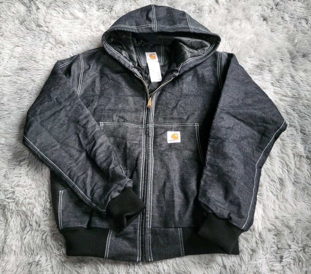 Carhartt Active Jacket Denim Donkerblauwe jas - Gemaakt in d, Maat 52/54 (L), Carhartt, Nieuw, Verzenden
