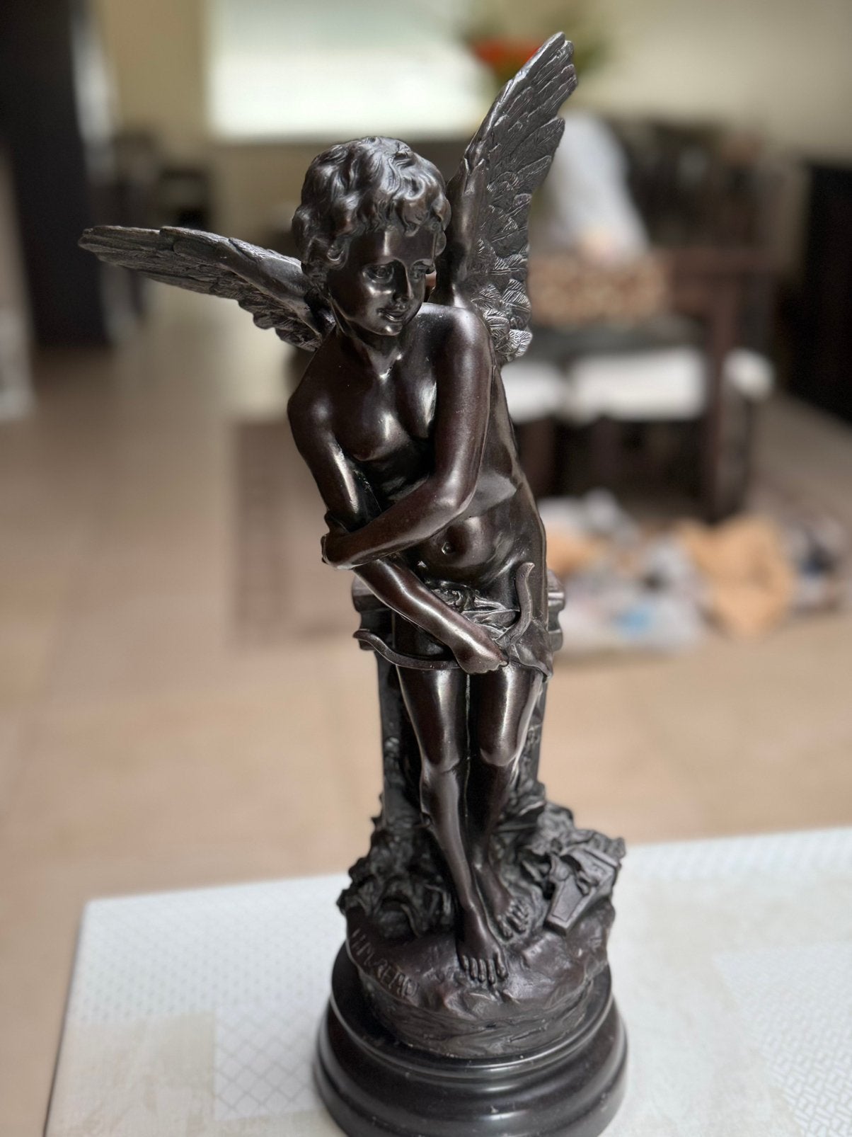 Bronzen cupido. Hippolyte François Moreau, Antiek en Kunst, Ophalen