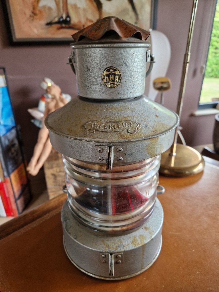Vintage 2 kleurige DHR Scheepslampen, Enlèvement ou Envoi, Comme neuf, Bateau à moteur ou Voilier, Ustensile