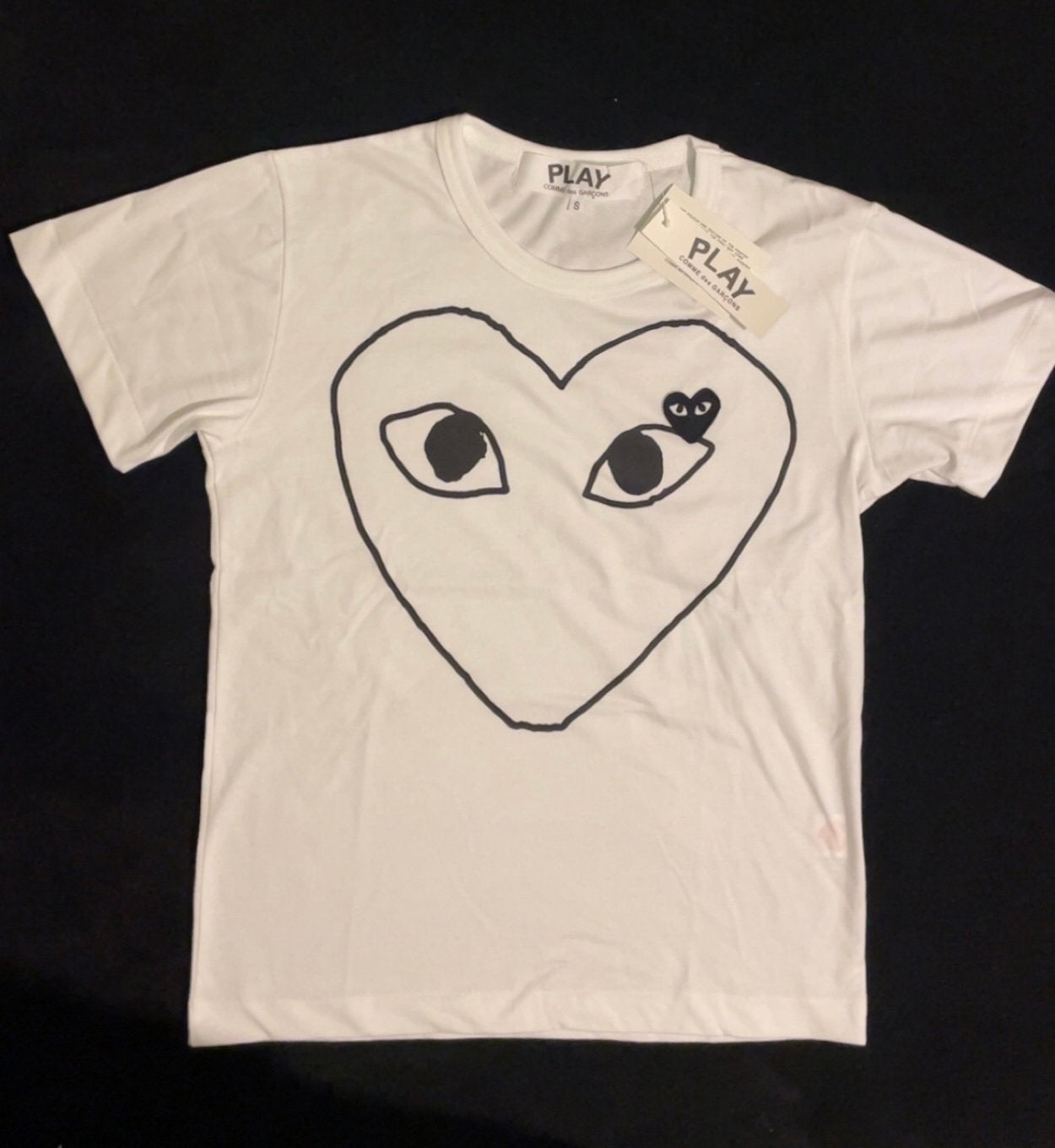 Comme des Garçons tshirt wit en zwart maat S gloednieuw, Ophalen of Verzenden, Nieuw, Maat 46 (S) of kleiner, Wit