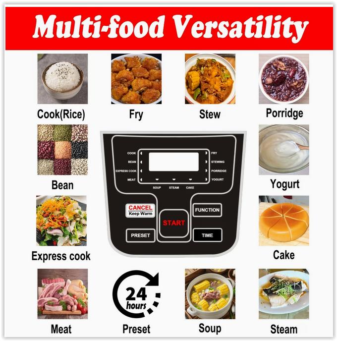 Cuiseur à riz multifonction ménager, 11 options de cuisson, Electroménager, Cuiseurs à riz, Enlèvement ou Envoi, Neuf