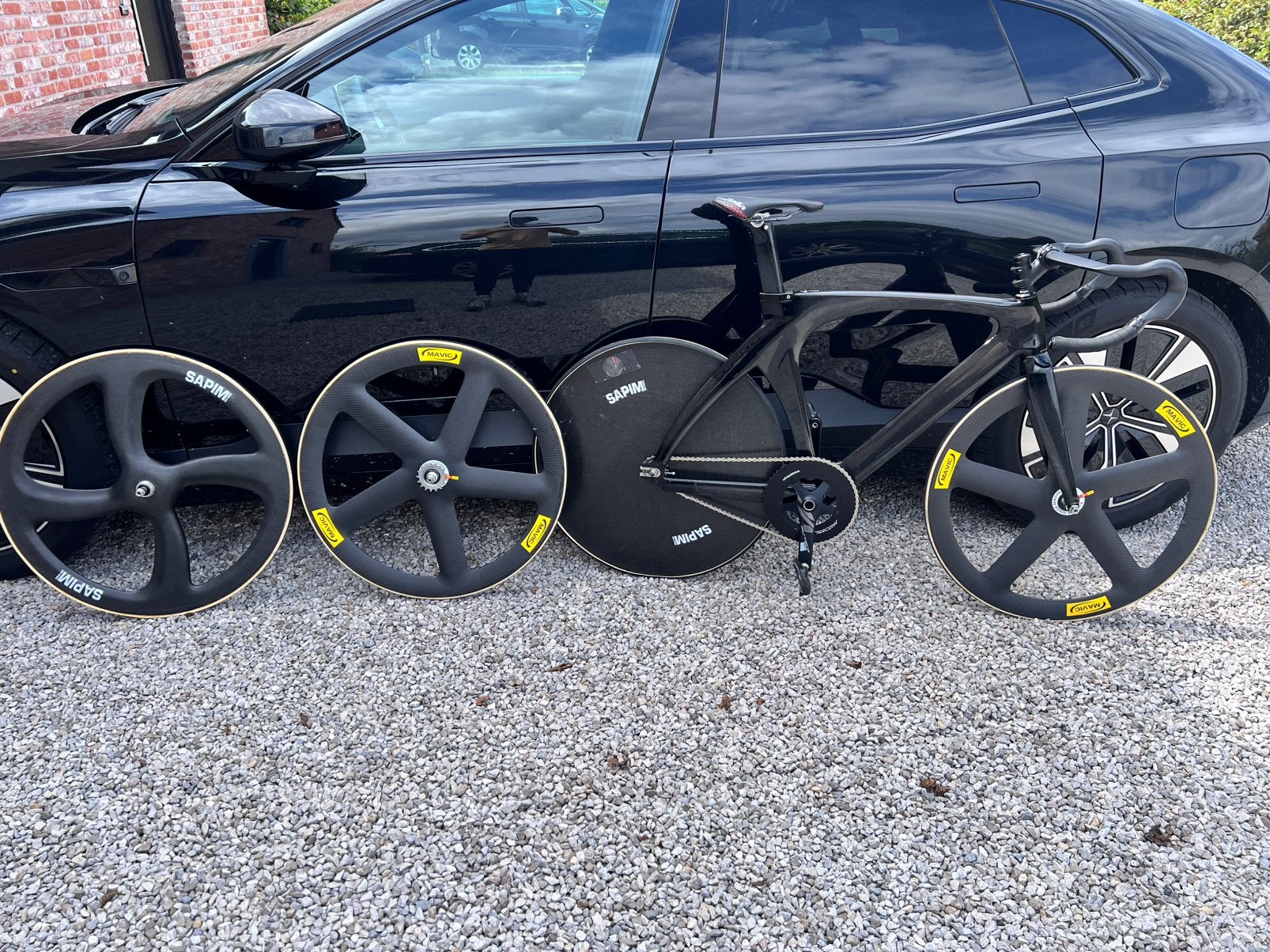 Pistefiets met 2 paar wielen, Enlèvement, Utilisé, Carbone, Frein à rétropédalage