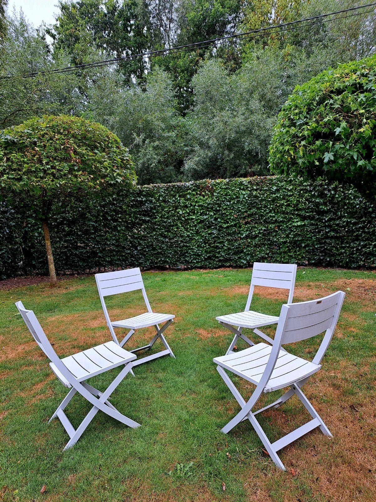 Bristol tuinstoelen wit aluminium, Jardin & Terrasse, Chaises de jardin, Enlèvement, Aluminium, Pliant