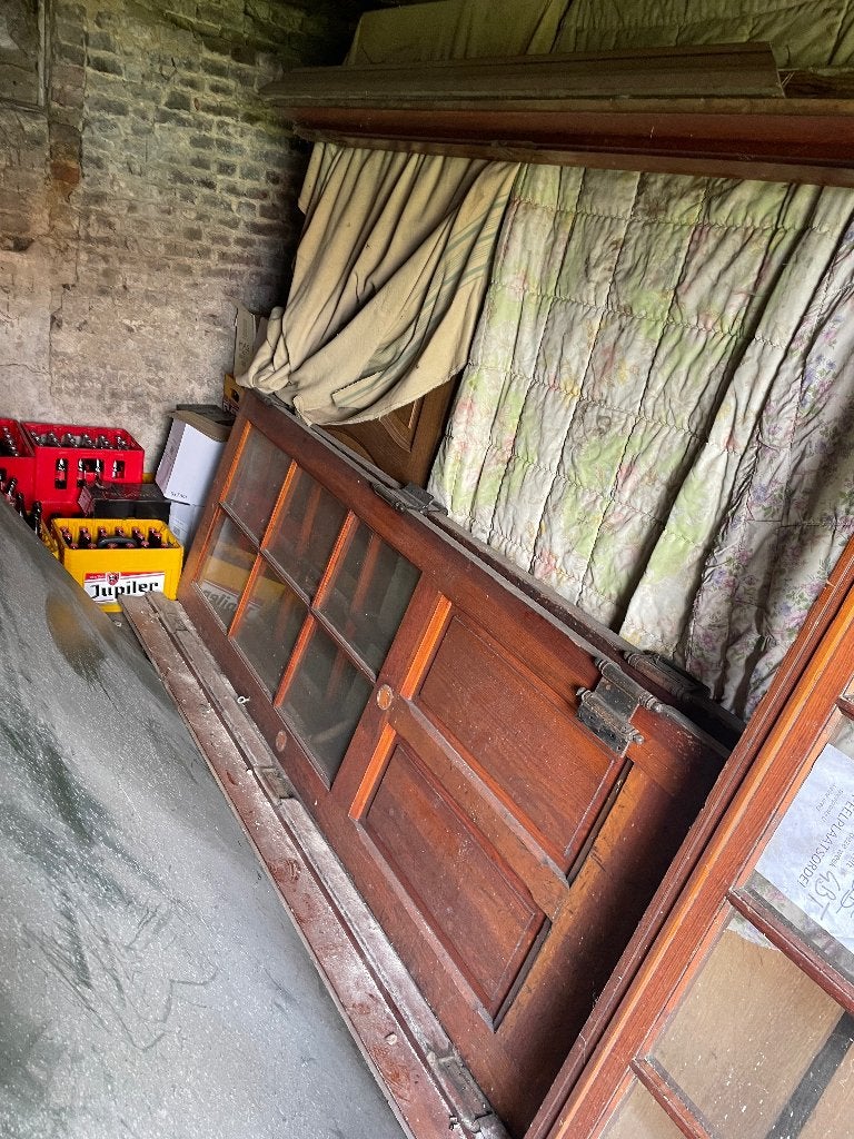 Authentieke dubbele deur met glasveld, Ophalen, Gebruikt, Binnendeur, Glas