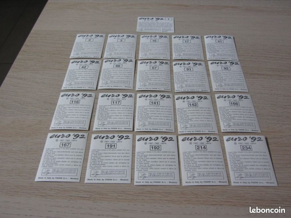 panini set complet eccuson euro 92, Collections, Enlèvement ou Envoi, Neuf, Cartes de joueur