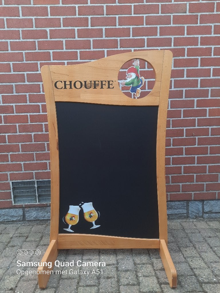 Panneau de trottoir Chouffe, Collections, Marques de bière, Enlèvement, Comme neuf, Panneau, Plaque ou Plaquette publicitaire