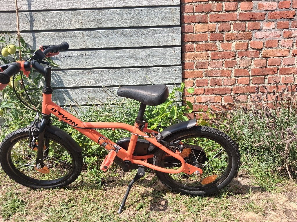 kinderfiets Btwin 16inch, Ophalen, Zijwieltjes, 16 tot 20 inch, Velgrem