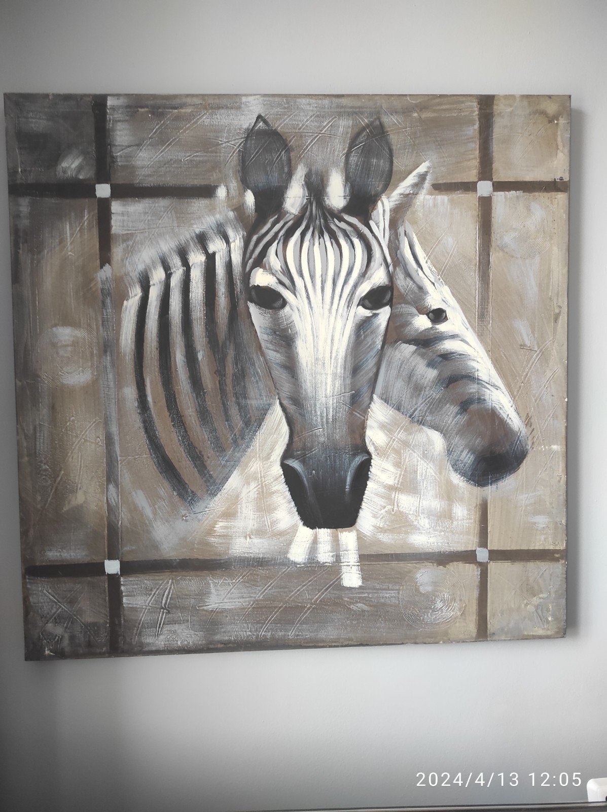 Toile Zèbre, Composites, Objet de décoration, 100 cm, Comme neuf