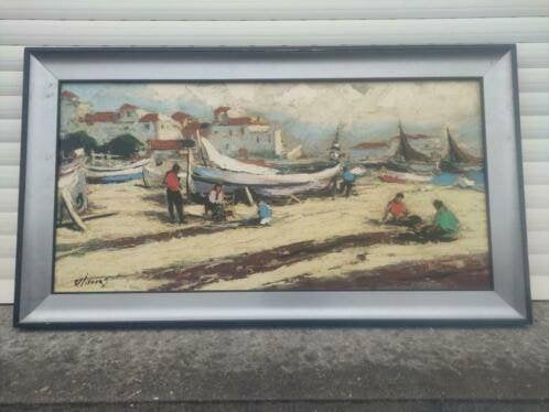 Huile sur toile marine signe, Enlèvement ou Envoi