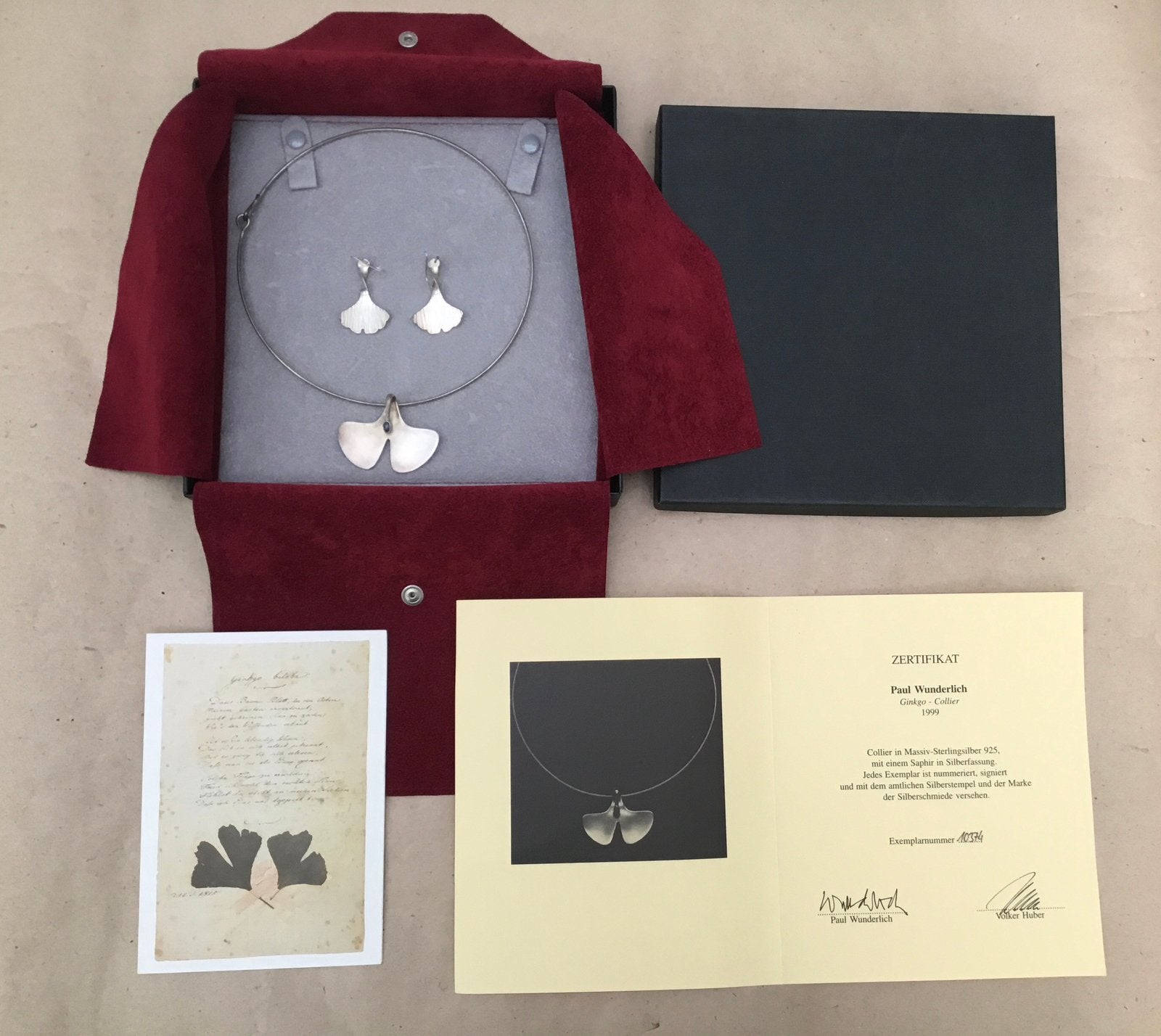 Collier Ginkgo Paul Wunderlich avec certificat, Antiquités & Art, Enlèvement ou Envoi