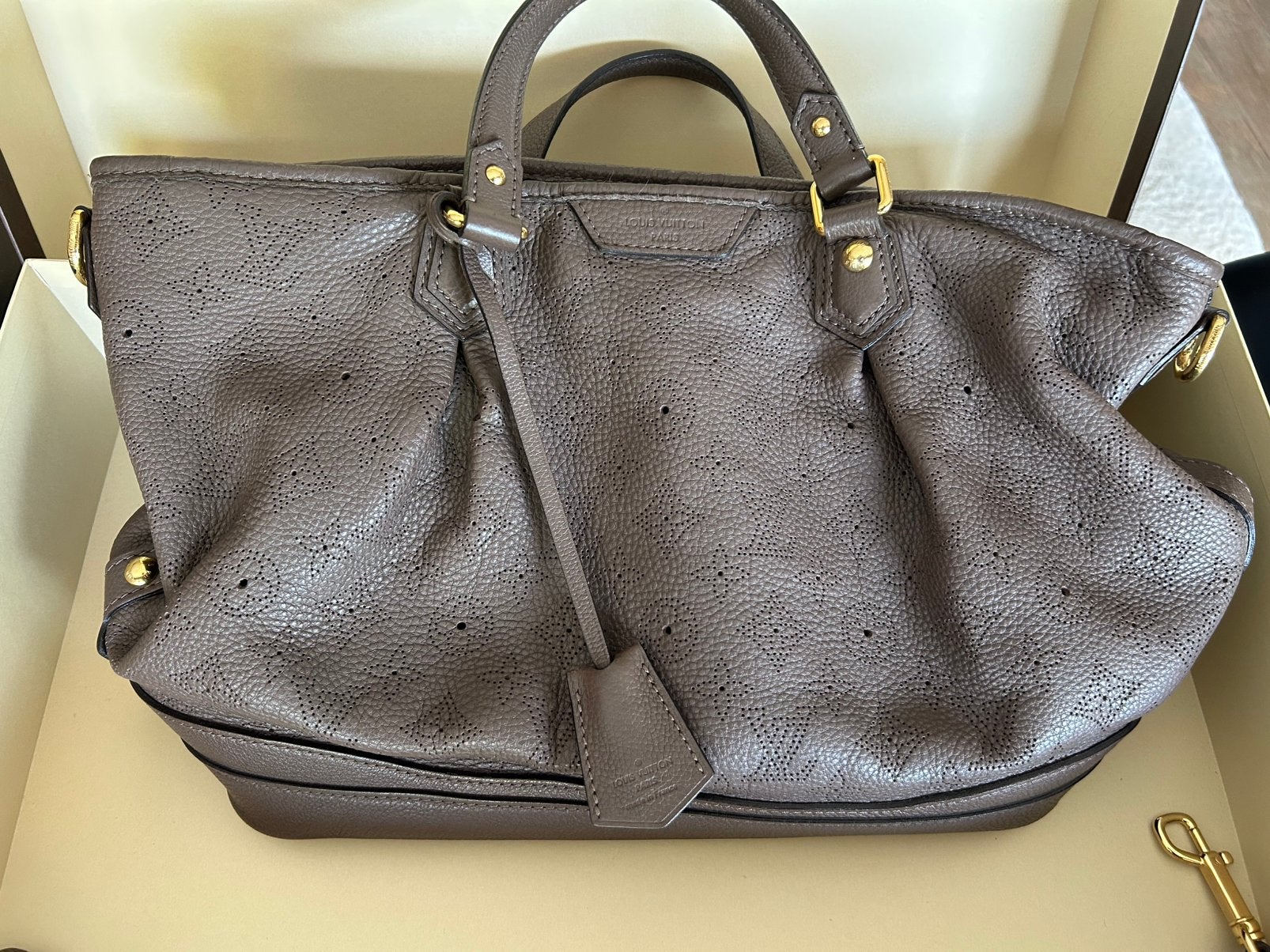 Louis vuitton stellar mahina pm taupe, Ophalen, Zo goed als nieuw