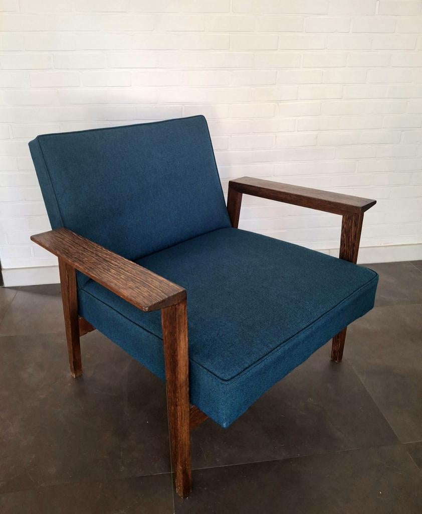 Canapé et fauteuil vintage design scandinave turquoise, Enlèvement