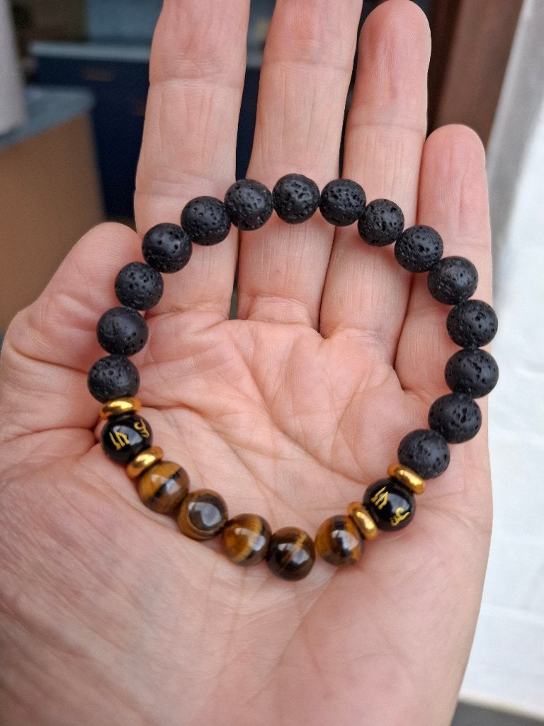 Bracelet pierre de protection/Oeil de tigre/Pierre de lave, Enlèvement, Neuf, Autres matériaux