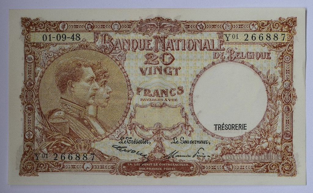 billet 20 francs 01-09-28 Belgique, Timbres & Monnaies, Billets de banque | Belgique, Envoi, Billets en vrac