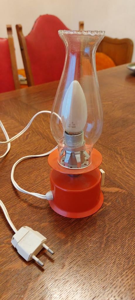 Lampe de table vintage, base orange, Enlèvement