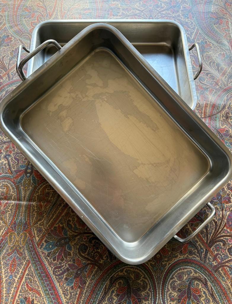 RVS braadpan/braadslede, Huis en Inrichting, Keuken | Potten en Pannen, Ophalen, Zo goed als nieuw, Inox, Koekenpan of Braadpan