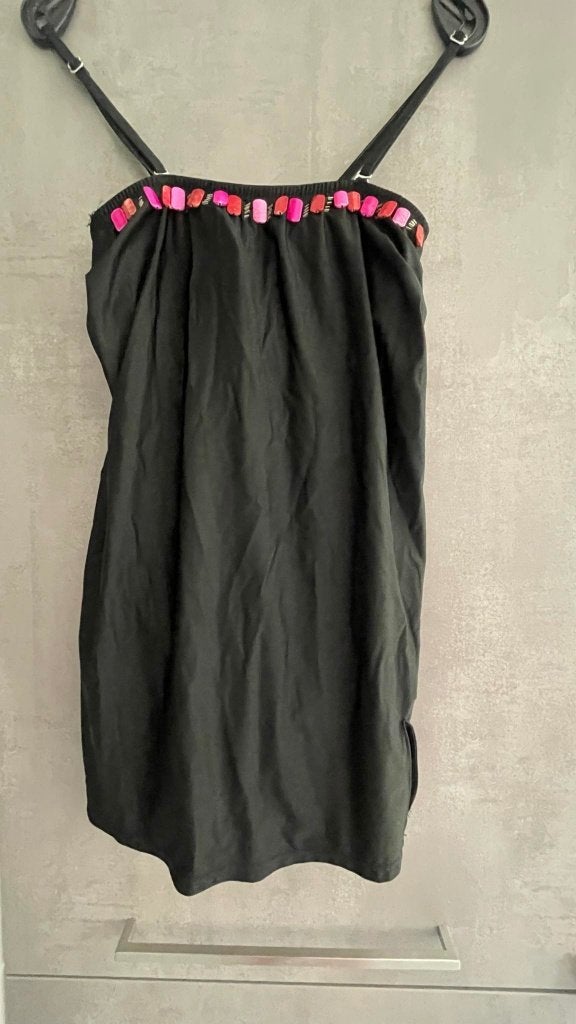 MAILLOT BONPRIX zwarte jurk met parels M, HFPARIS/BONPRIX, Ophalen of Verzenden, Zo goed als nieuw, Zwart
