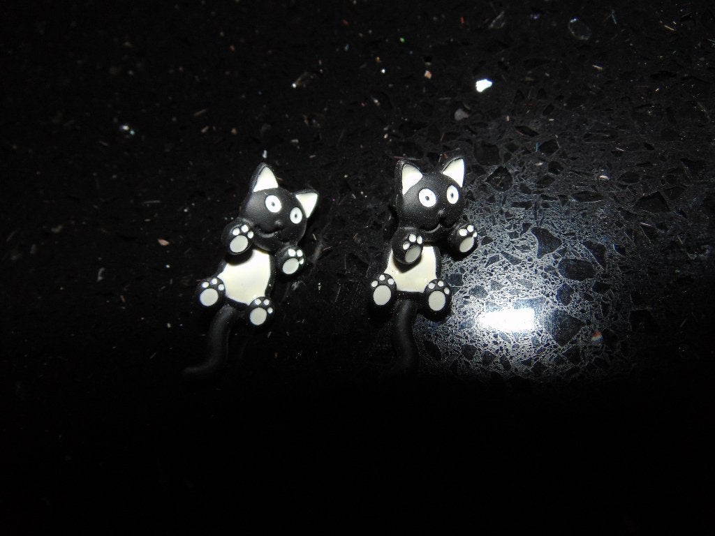 Oorbellen poes nieuw, Ophalen of Verzenden, Nieuw, Zwart, Hangers
