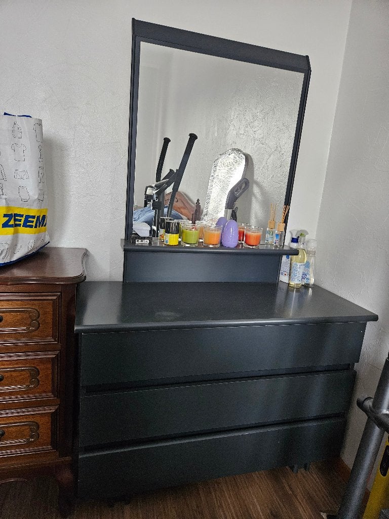 Commode avec miroir, Maison & Meubles, Armoires | Commodes, 3 ou 4 tiroirs, Enlèvement, Utilisé