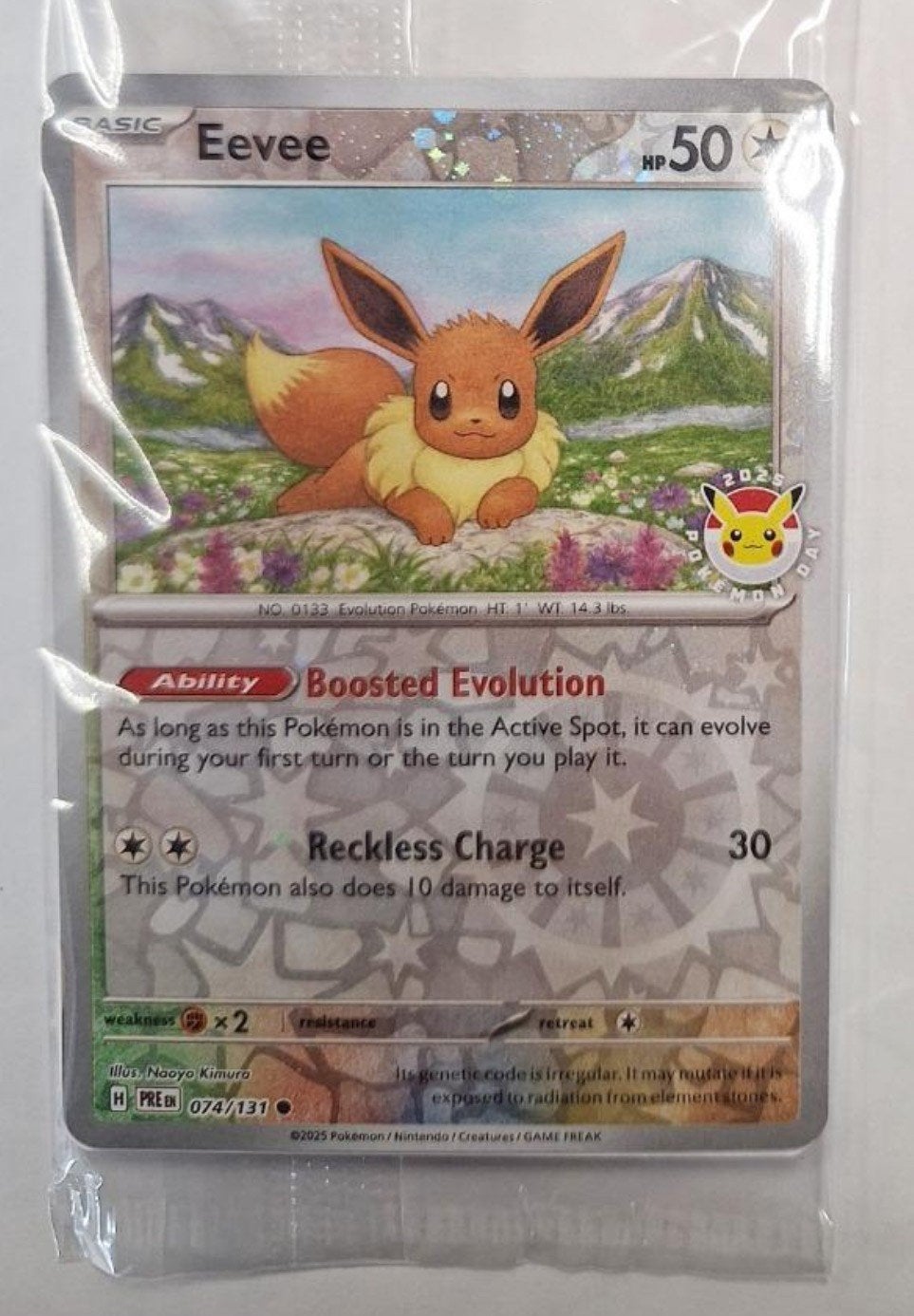 Evee Promo kaart Pokemon day 2025 Prismatic evolutions, Ophalen of Verzenden