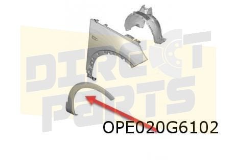 Opel Grandland (11/17-8/21) wielkuiplijst Rechts voorscherm, -, Verzenden, -, Opel