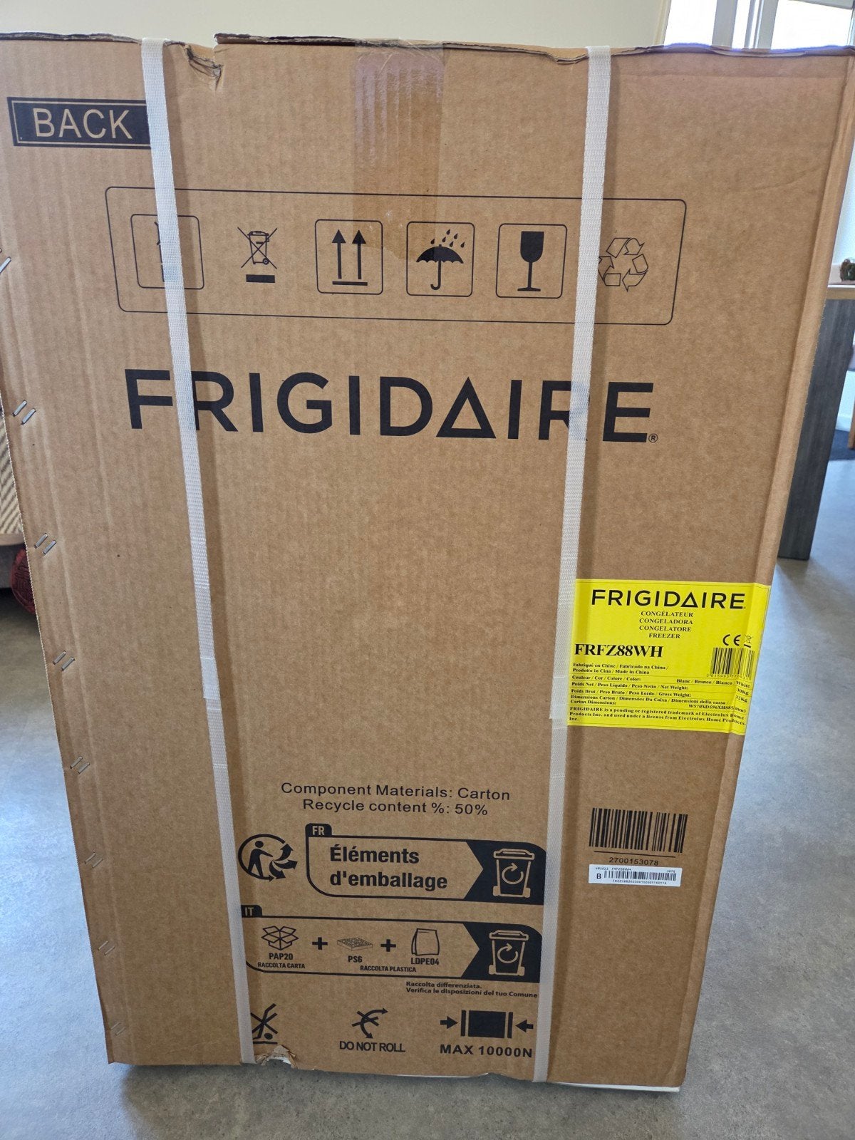 Gloednieuwe Frigidaire Tafeldiepvriezer (FRFZ88WH), Electroménager, Enlèvement