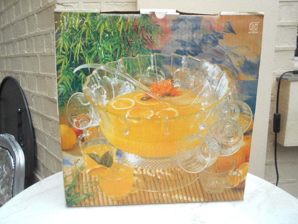 saladier et 12 tasses service à punch ou sangria  27 pièces, Maison & Meubles, Cuisine | Vaisselle, Neuf, Verre, Enlèvement, Classique