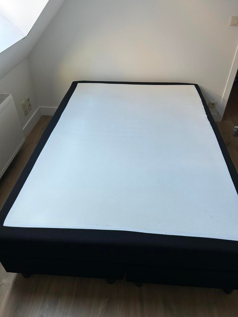 Boxspring bed 1,40m, Ophalen, Zwart, Tweepersoons, 140 cm