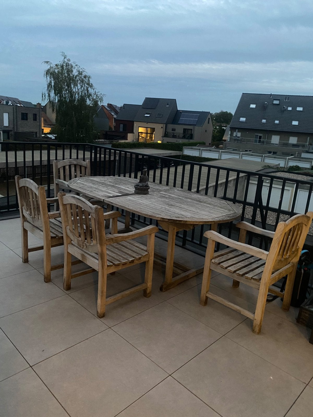 Tuintafel en 6 teakstoelen in mooie staat, Tuin en Terras, Ophalen, Zo goed als nieuw, Tuinset