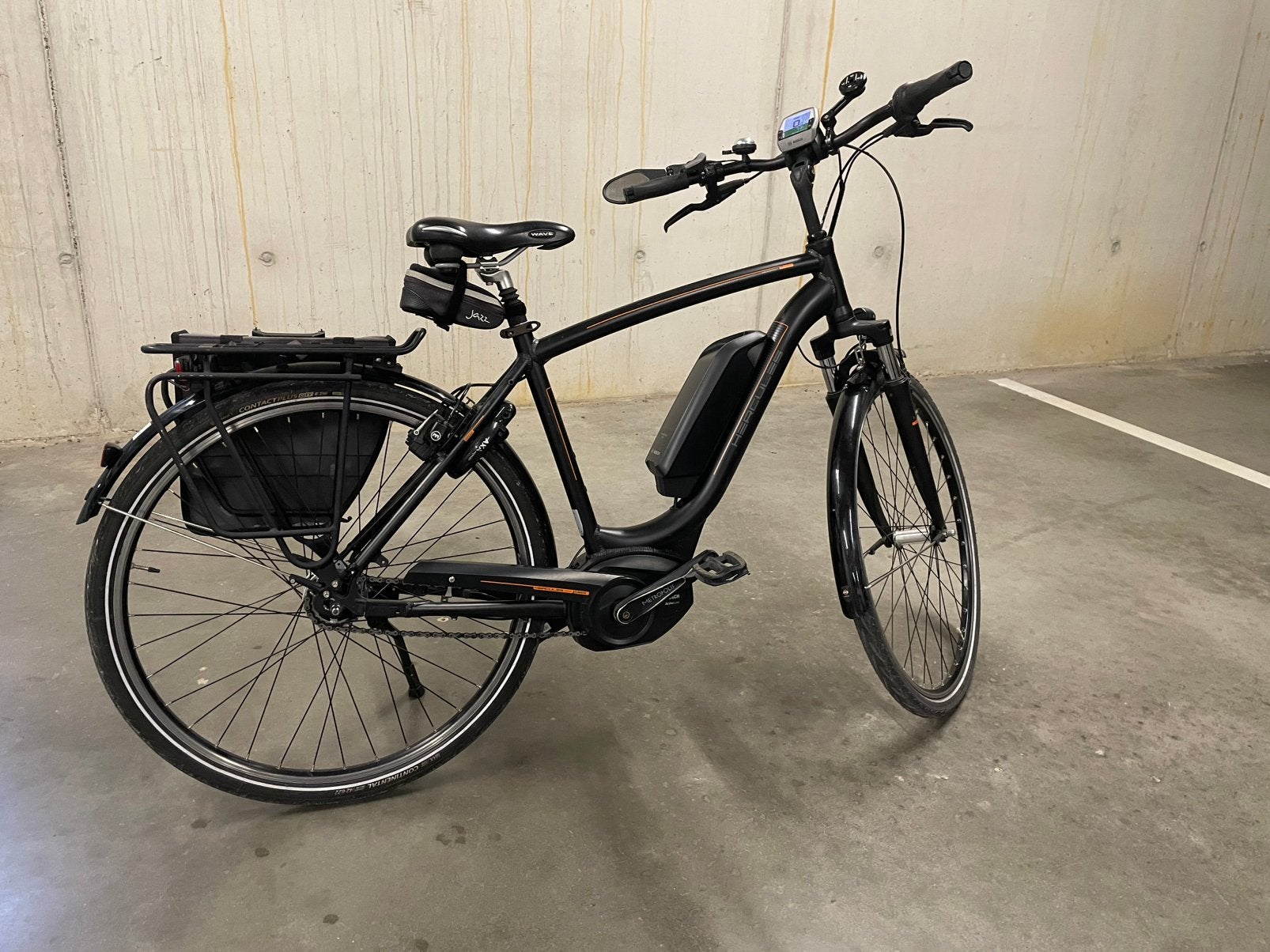 Elektrische herenfiets 25 km/u Hercules, Gebruikt, 50 km per accu of meer, 55 tot 59 cm, Ophalen