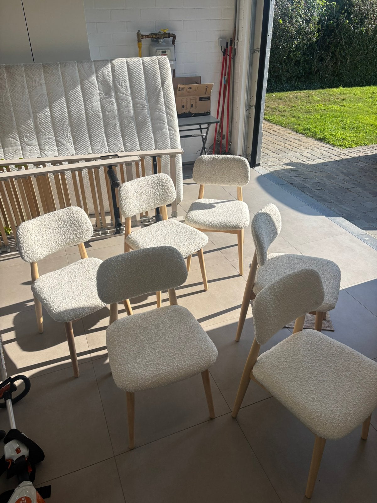 6 stoelen - Maison du monde, Huis en Inrichting, Stoelen, Wit, Zo goed als nieuw, Stof, Vijf, Zes of meer stoelen