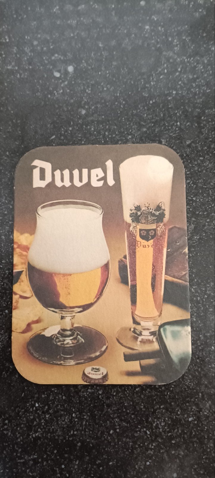 Oud bierviltje Duvel Moortgat, Verzamelen, Biermerken, Ophalen of Verzenden, Duvel