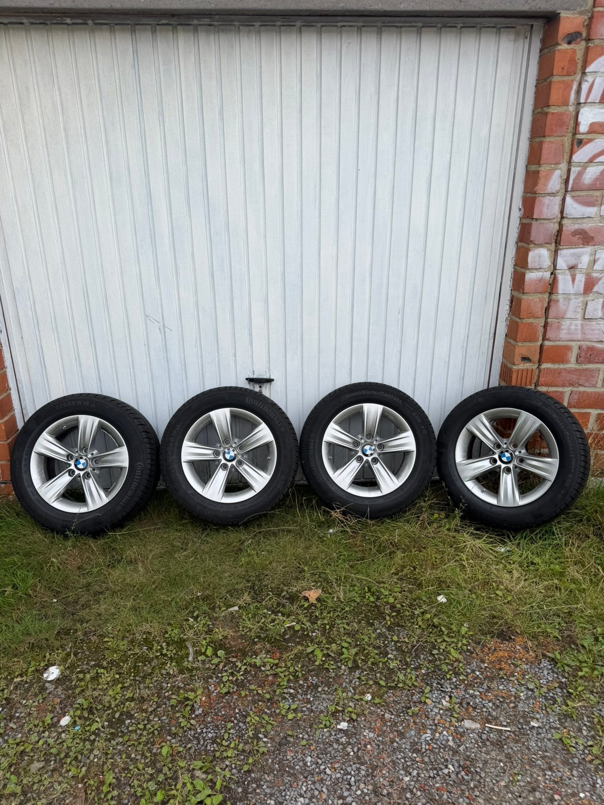 Bmw velgen 16 inch + continental 225/55 nieuwe winterbanden, Auto-onderdelen, Banden en Velgen, Ophalen, Velg(en), 16 inch, Winterbanden