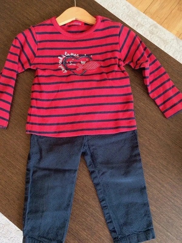Pantalon fille + t-shirt, 18 mois, Enlèvement ou Envoi, Utilisé, Fille, Pantalon